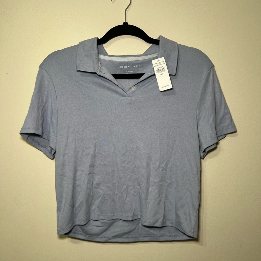 American Eagle Soft Blue Polo Shirt